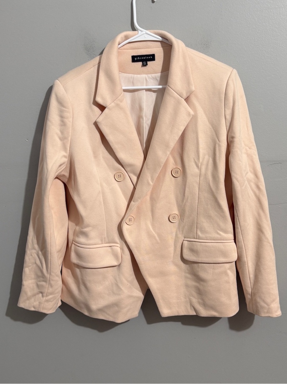 Gibsonlook Blazer Womens XXL Blush Double Breasted Work Career Jacket Classic